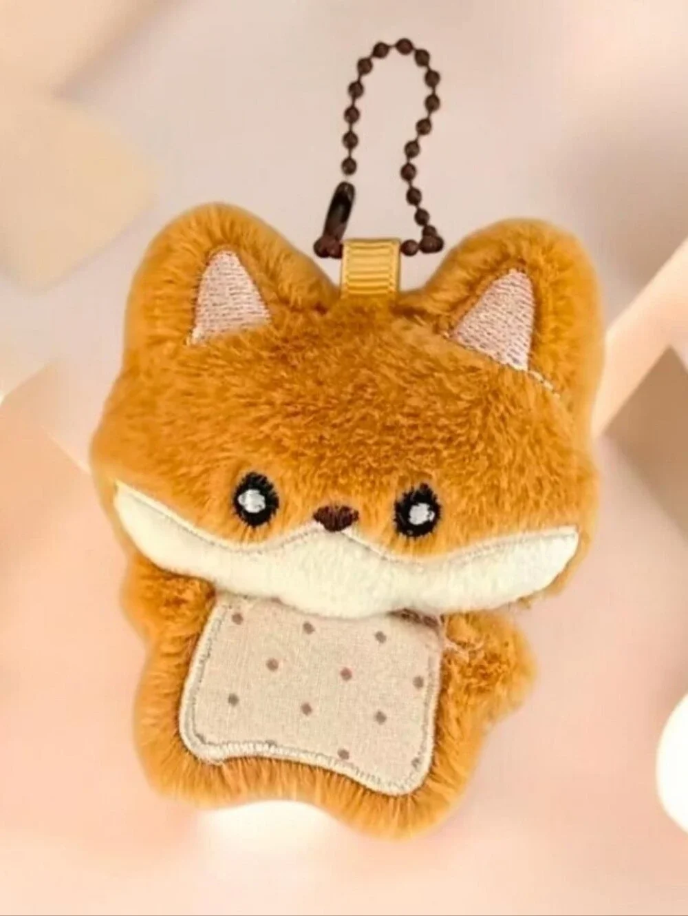 Plush Fox Keychain Bag Charm - Brown